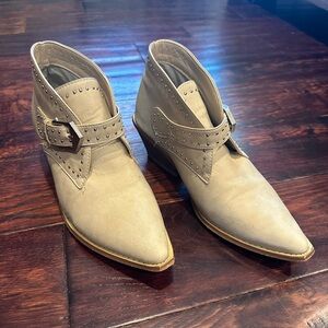 Seven7 Women's Dallas Waterproof Studded Ankle Boot Beige Size 8M